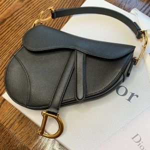 Christian Dior Mini Saddle Bag Grained Calfskin